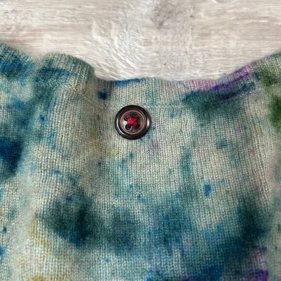 Galadriel Mattei Blossoms Skull Print Cashmere Cardigan Sweater- Size Large - Picture 6 of 10